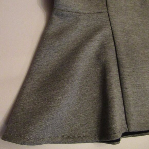 TopShop Peplum V Neck Zip Front Jacket Heather Gray US 10 EUC Long Sleeve Blazer - Picture 15 of 16